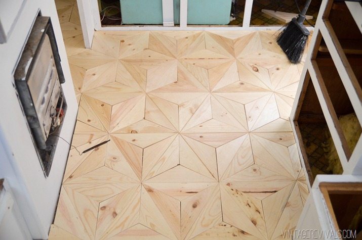 geometric inlay wood floors