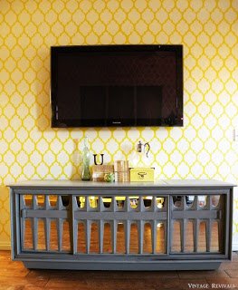 Living Room Wall Stencil Tutorial • Vintage Revivals