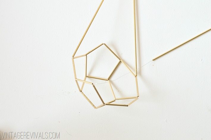 Geometric Brass and Leather Hanging Planter-21