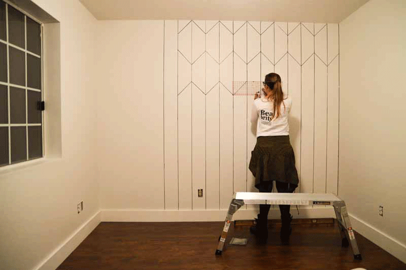 DIY Faux Wallpaper Accent Wall Statement Wall DIY Wallpaper