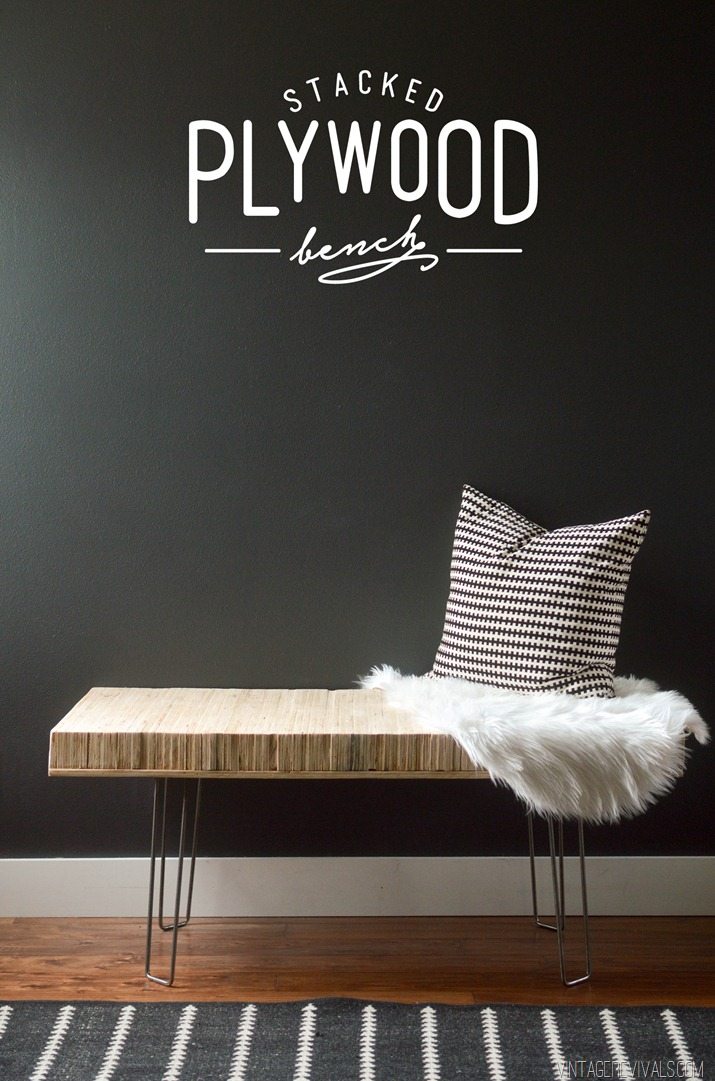 DIY Stacked Plywood Bench Tutorial vintagerevivals