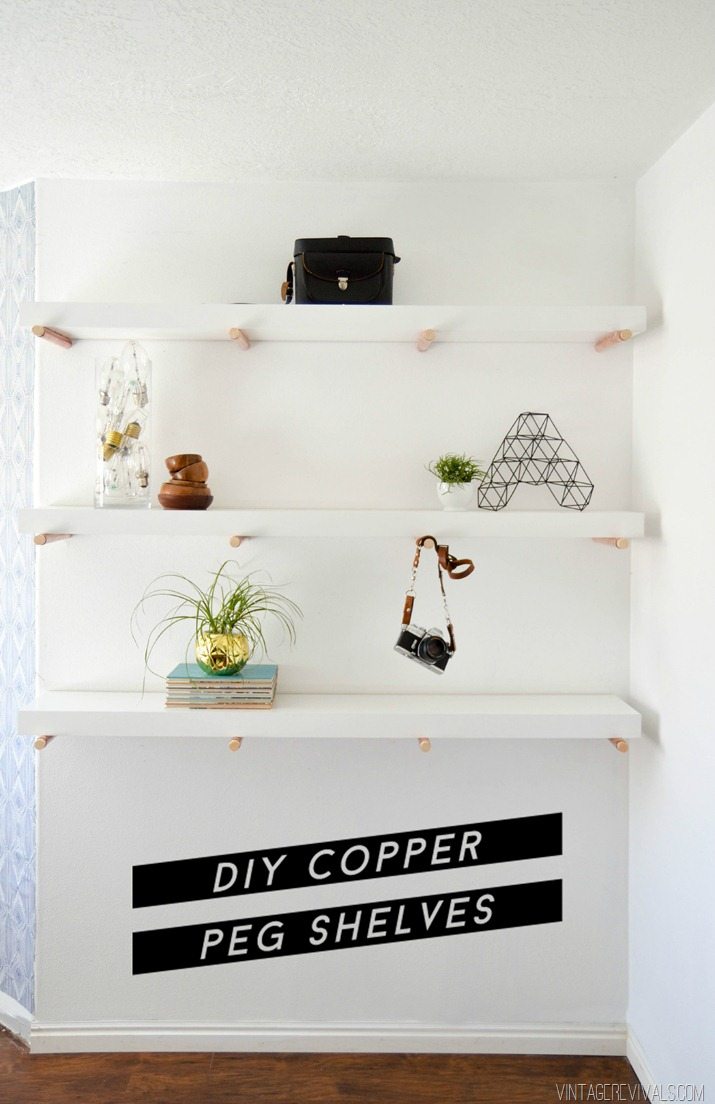 DIY Floating Wood Shelf with Dowels