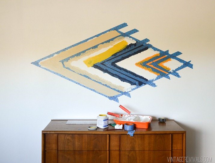 DIY Painted Diamond Focal Wall vintagerevivals.com-30
