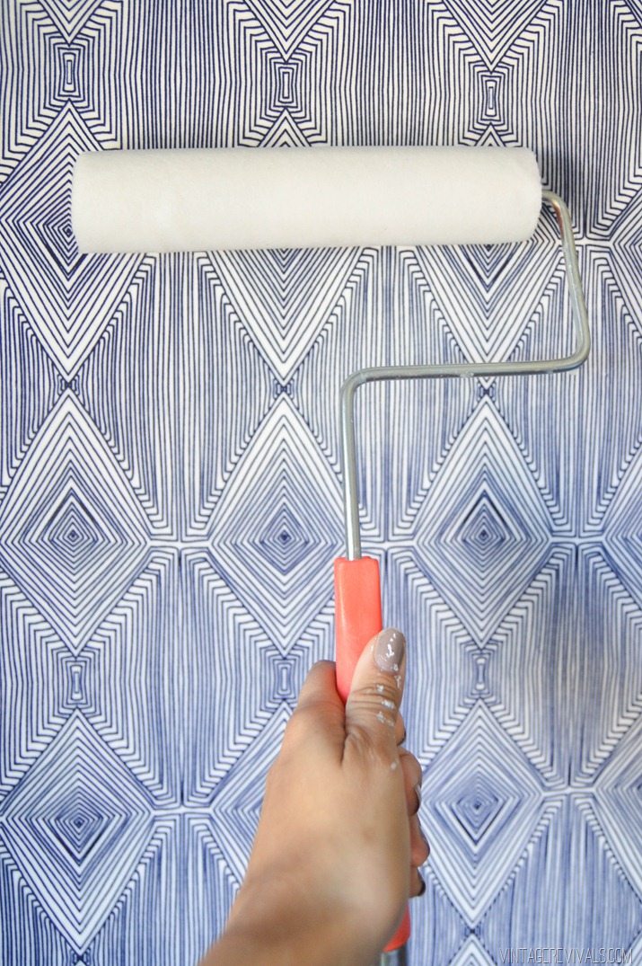 DIY Temporary Fabric Wallpaper vintagerevivals.com-4