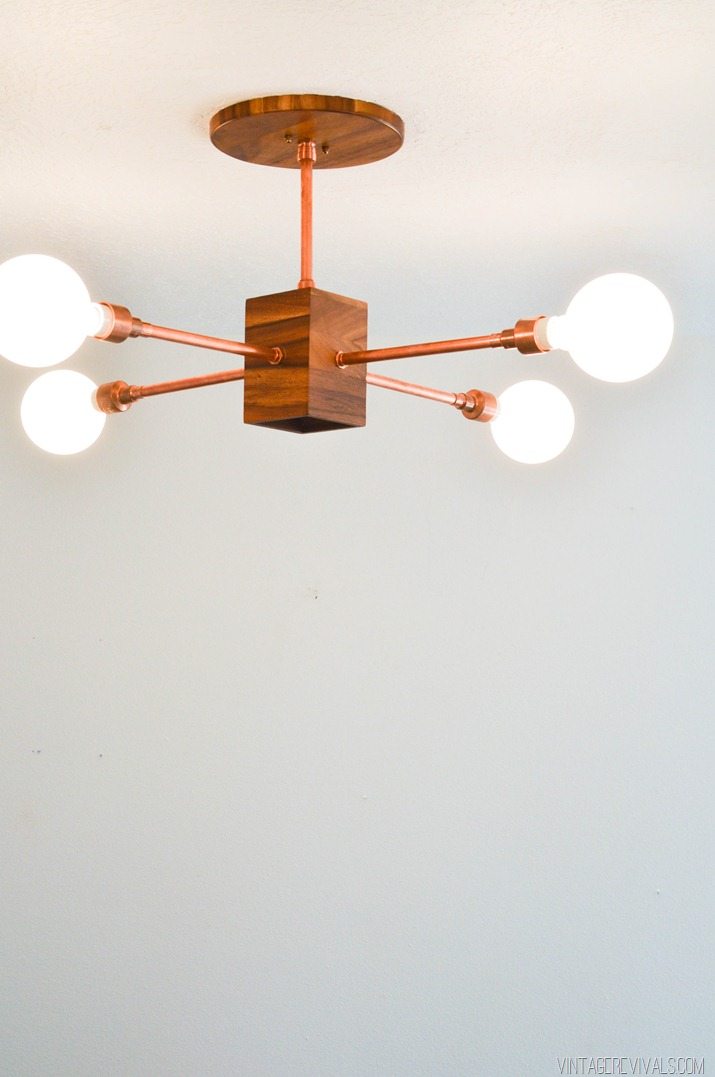 DIY Wood and Copper Modern Chandelier-27