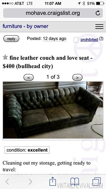 A Tale Of 2 Couches Part 1 Craigslist Chesterfields Vintage