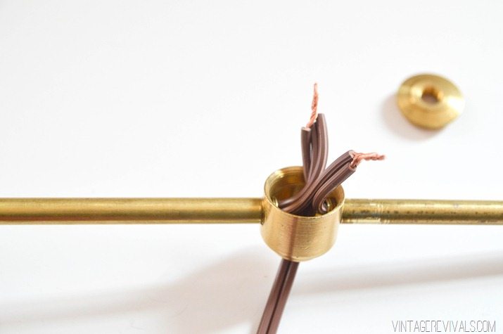 DIY Brass Bent Arm Chandelier-26