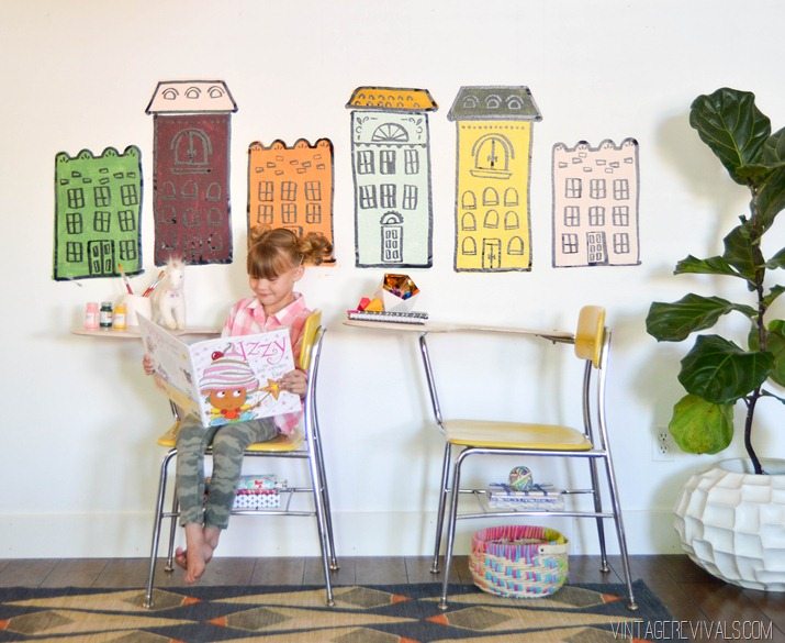 Kids Wall Art Row House Cricut Explore-15