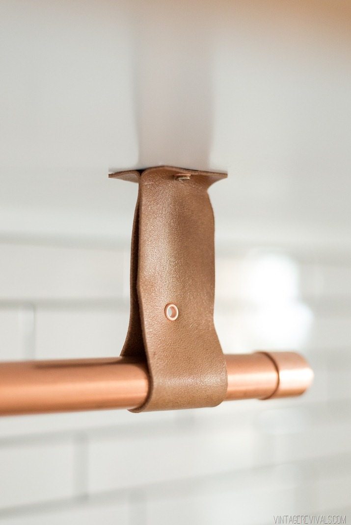 DIY Copper and Leather Clothing Rack-9