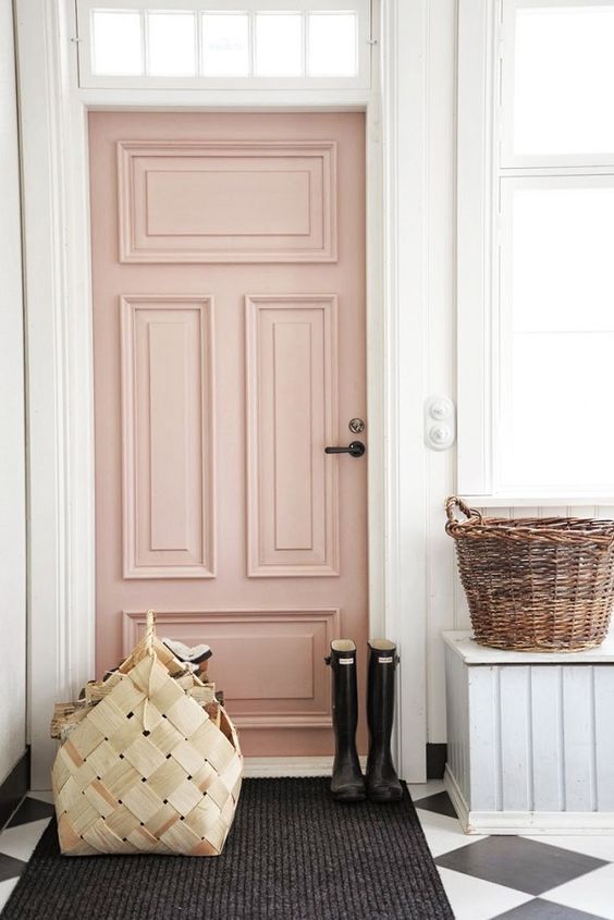 Soft Blush Pink Door with Heavy Moulding and Source for Purchasing