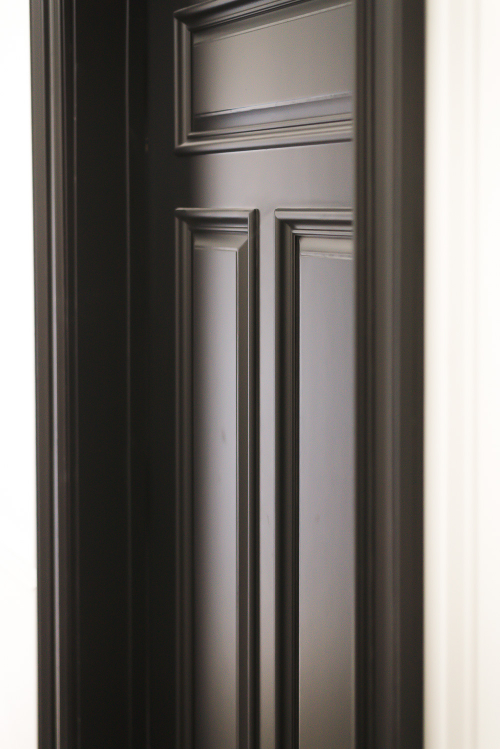 Black Interior Door from Home Depot with Heavy Moulding