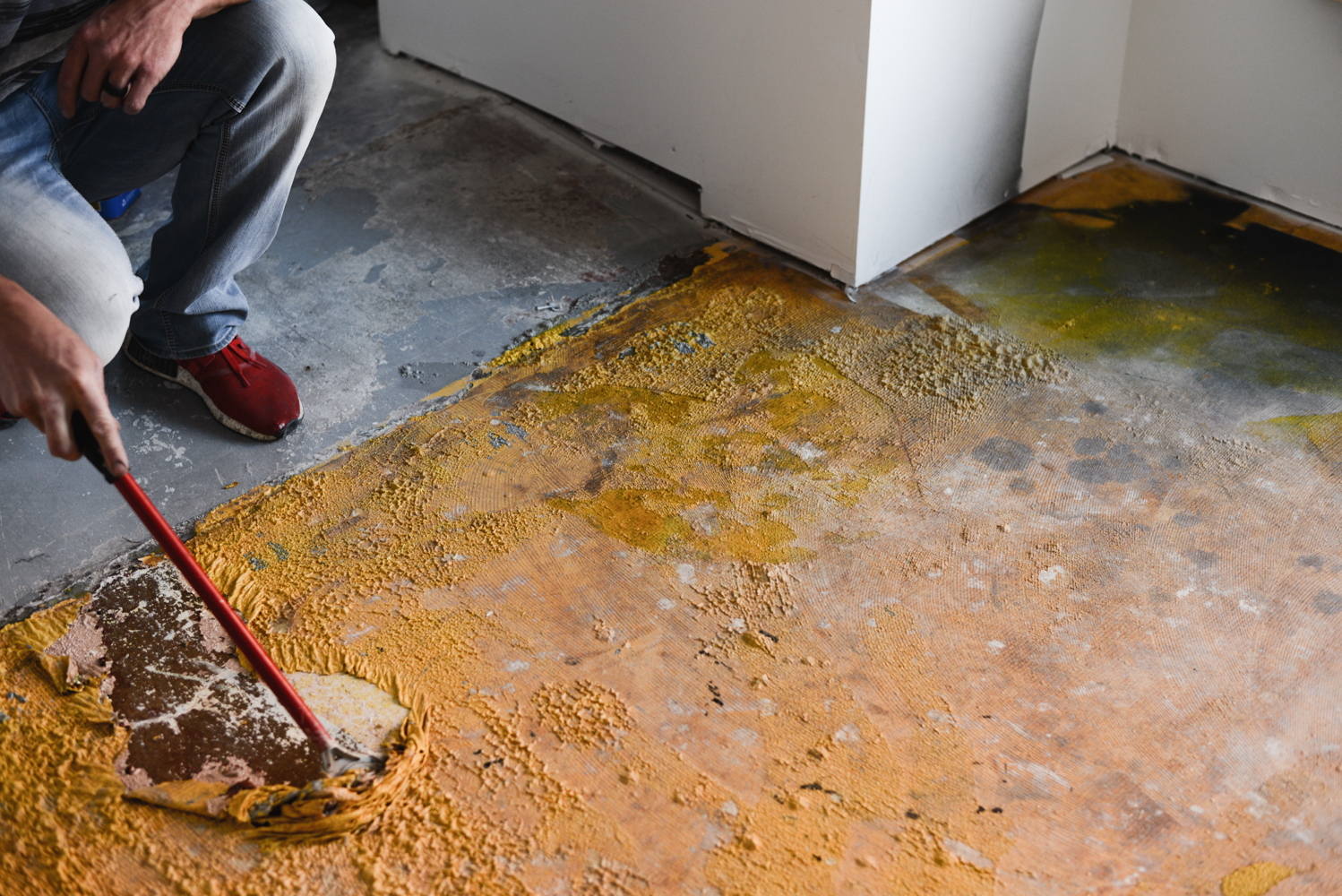 Painting Concrete Floor After Removing Carpet Flooring Site